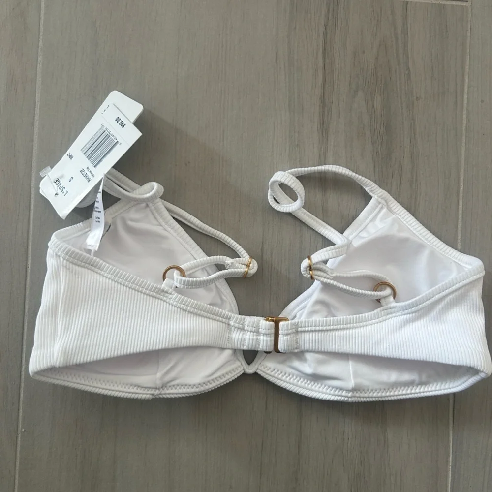 L*Space Ribbed Helena Bikini Top in White Size S